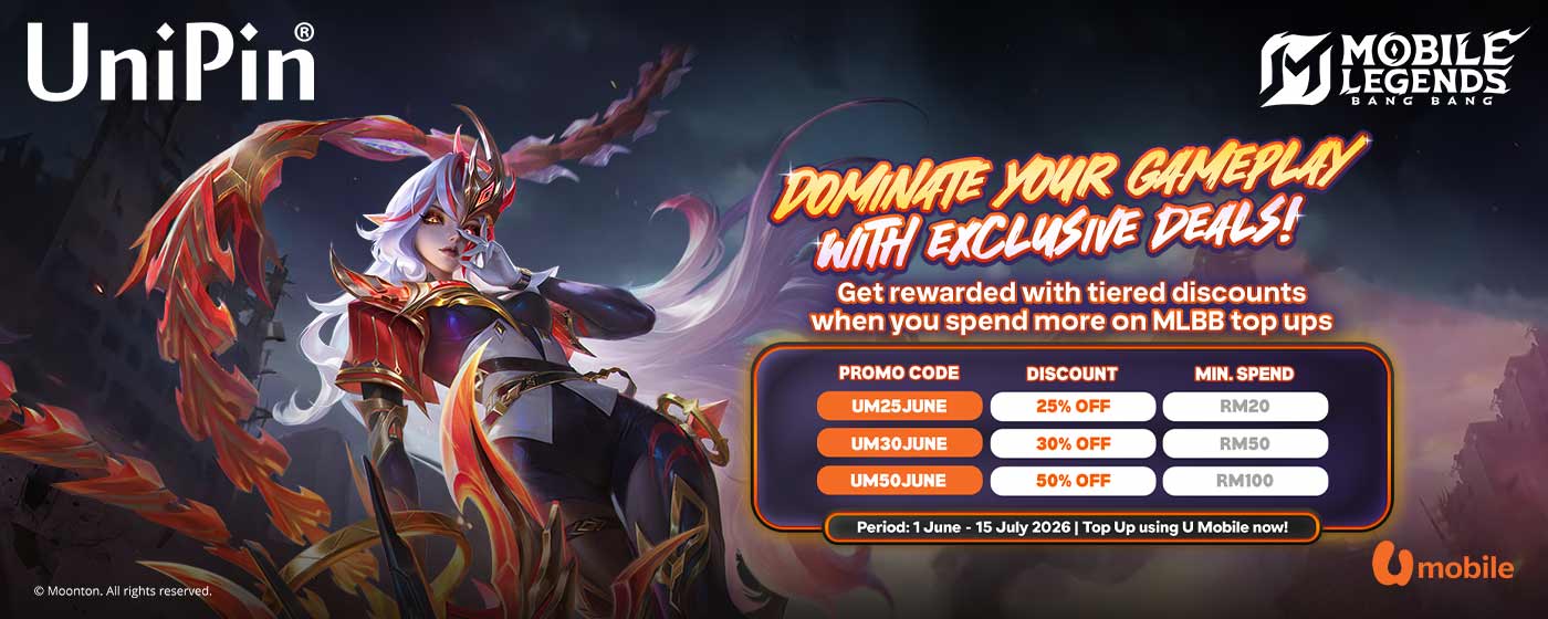 Dominate Your Gameplay with Exclusive Deals – Enjoy Up to 50% Off on MLBB Top-Ups via U Mobile Game Center!